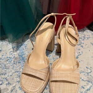 Madden Girl Textured Block Heel Sandals with Ankle Tie